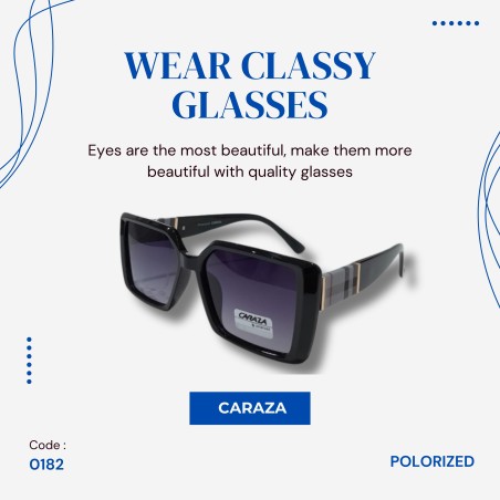 Caraza Sunglass: BLACK CHECKERED POLARIZED