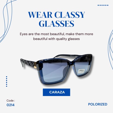 Caraza Sunglass: BLACK/BLUE POLARIZED