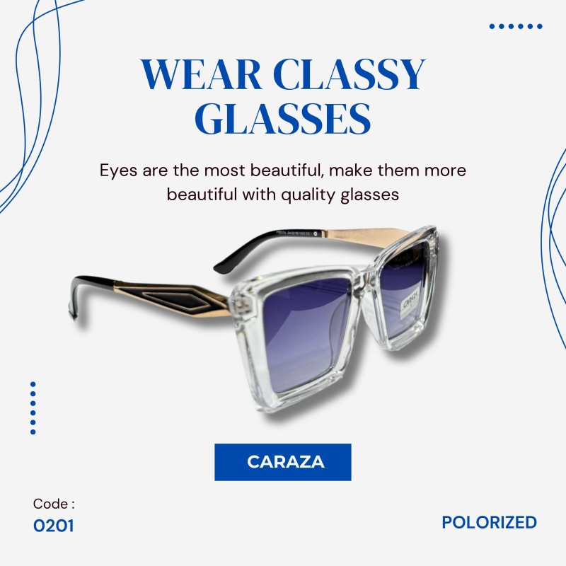 Caraza Sunglass: TRANSPARENT/GOLD POLARIZED