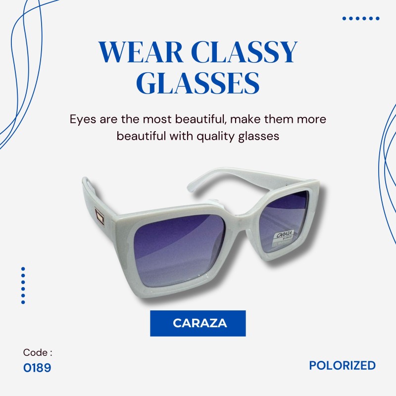 Caraza Sunglass: WHITE POLARIZED